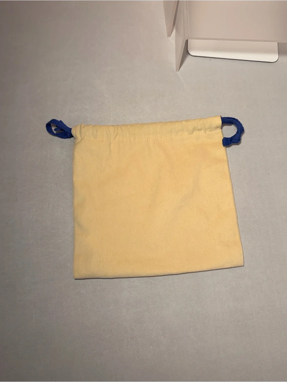 Tan Louis Vuitton Dust Bag with Blue Drawstring Closure